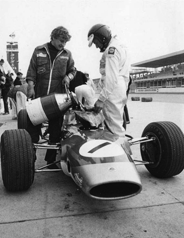 Pendant les essais sur le circuit de Hockenheim 1968...